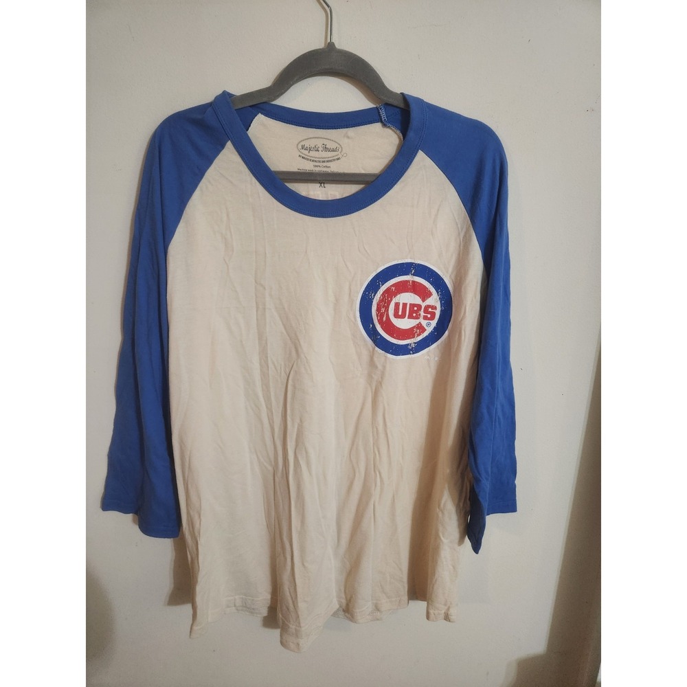 Majestic Threads Chicago Cubs Kris Bryant 17 Shirt Womens XL Raglan 3/4 USA Made